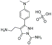 4-(2-AMINO-ETHYL)-3-(4-DIMETHYLAMINO-PHENYL)-5-OXO-2,5-DIHYDRO-PYRAZOLE-1-CARBOXYLIC ACID AMIDE, SULFURIC ACID Struktur