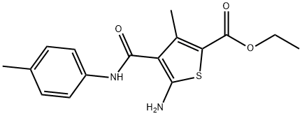 5-AMINO-3-METHYL-4-P-TOLYLCARBAMOYL-THIOPHENE-2-CARBOXYLIC ACID ETHYL ESTER Struktur