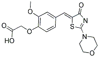 {2-METHOXY-4-[(Z)-(2-MORPHOLIN-4-YL-4-OXO-1,3-THIAZOL-5(4H)-YLIDENE)METHYL]PHENOXY}ACETIC ACID Struktur