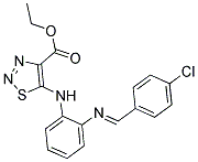 ETHYL 5-[(2-{[(1E)-(4-CHLOROPHENYL)METHYLENE]AMINO}PHENYL)AMINO]-1,2,3-THIADIAZOLE-4-CARBOXYLATE Struktur