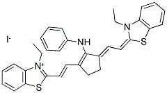 2-[(E)-2-(2-ANILINO-3-((E)-2-[3-ETHYL-1,3-BENZOTHIAZOL-2(3H)-YLIDENE]ETHYLIDENE)-1-CYCLOPENTEN-1-YL)ETHENYL]-3-ETHYL-1,3-BENZOTHIAZOL-3-IUM IODIDE Struktur