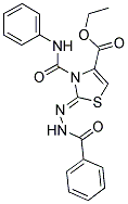 ETHYL (2Z)-3-(ANILINOCARBONYL)-2-(BENZOYLHYDRAZONO)-2,3-DIHYDRO-1,3-THIAZOLE-4-CARBOXYLATE Struktur