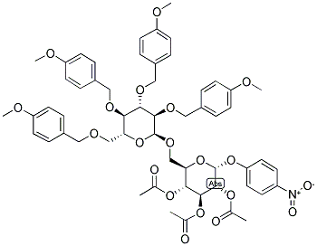 4-NITROPHENYL 2,3,4-TRI-O-ACETYL-6-O-(2',3',4',6'-TETRA-O-4-METHOXYBENZYL-ALPHA-D-GLUCOPYRANOSYL)-ALPHA-D-GLUCOPYRANOSIDE Struktur