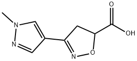 3-(1-METHYL-1H-PYRAZOL-4-YL)-4,5-DIHYDRO-ISOXAZOLE-5-CARBOXYLIC ACID Struktur