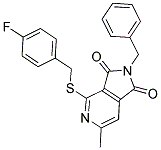 2-BENZYL-4-[(4-FLUOROBENZYL)THIO]-6-METHYL-1H-PYRROLO[3,4-C]PYRIDINE-1,3(2H)-DIONE Struktur