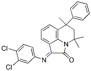 (E)-1-(3,4-DICHLOROPHENYLIMINO)-4,4,6-TRIMETHYL-6-PHENYL-5,6-DIHYDRO-1H-PYRROLO[3,2,1-IJ]QUINOLIN-2(4H)-ONE Struktur