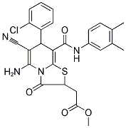 METHYL 2-(5-AMINO-7-(2-CHLOROPHENYL)-6-CYANO-8-(3,4-DIMETHYLPHENYLCARBAMOYL)-3-OXO-3,7-DIHYDRO-2H-THIAZOLO[3,2-A]PYRIDIN-2-YL)ACETATE Struktur