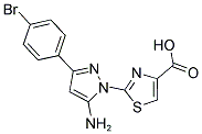 2-[5-AMINO-3-(4-BROMOPHENYL)-1H-PYRAZOL-1-YL]-1,3-THIAZOLE-4-CARBOXYLIC ACID Struktur