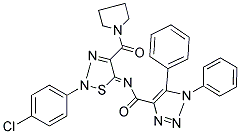 (Z)-N-(2-(4-CHLOROPHENYL)-4-(PYRROLIDINE-1-CARBONYL)-1,2,3-THIADIAZOL-5(2H)-YLIDENE)-1,5-DIPHENYL-1H-1,2,3-TRIAZOLE-4-CARBOXAMIDE Struktur