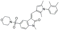 (Z)-3-((1-(2,3-DIMETHYLPHENYL)-2,5-DIMETHYL-1H-PYRROL-3-YL)METHYLENE)-1-METHYL-5-(MORPHOLINOSULFONYL)INDOLIN-2-ONE Struktur