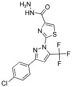 2-[3-(4-CHLOROPHENYL)-5-(TRIFLUOROMETHYL)-1H-PYRAZOL-1-YL]-1,3-THIAZOLE-4-CARBOHYDRAZIDE Struktur