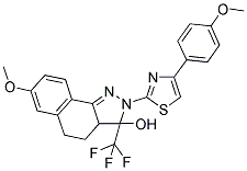 7-METHOXY-2-(4-(4-METHOXYPHENYL)THIAZOL-2-YL)-3-(TRIFLUOROMETHYL)-3,3A,4,5-TETRAHYDRO-2H-BENZO[G]INDAZOL-3-OL Struktur