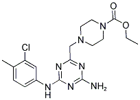 ETHYL 4-{[4-AMINO-6-(3-CHLORO-4-METHYLANILINO)-1,3,5-TRIAZIN-2-YL]METHYL}-1-PIPERAZINECARBOXYLATE Struktur