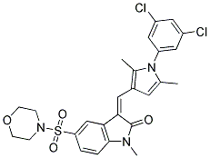 (Z)-3-((1-(3,5-DICHLOROPHENYL)-2,5-DIMETHYL-1H-PYRROL-3-YL)METHYLENE)-1-METHYL-5-(MORPHOLINOSULFONYL)INDOLIN-2-ONE Struktur