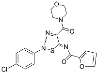 N-[(5Z)-2-(4-CHLOROPHENYL)-4-(MORPHOLIN-4-YLCARBONYL)-1,2,3-THIADIAZOL-5(2H)-YLIDENE]-2-FURAMIDE Struktur