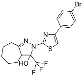 2-[4-(4-BROMOPHENYL)-1,3-THIAZOL-2-YL]-3-(TRIFLUOROMETHYL)-2,3,3A,4,5,6,7,8-OCTAHYDROCYCLOHEPTA[C]PYRAZOL-3-OL Struktur