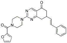 (E)-2-(4-(FURAN-2-CARBONYL)PIPERAZIN-1-YL)-7-STYRYL-7,8-DIHYDROQUINAZOLIN-5(6H)-ONE Struktur