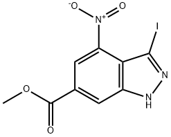 3-IODO-4-NITRO-6-(1H)INDAZOLE CARBOXYLIC ACID METHYL ESTER price.