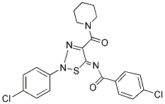 4-CHLORO-N-[(5Z)-2-(4-CHLOROPHENYL)-4-(PIPERIDIN-1-YLCARBONYL)-1,2,3-THIADIAZOL-5(2H)-YLIDENE]BENZAMIDE Struktur