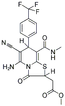 METHYL {5-AMINO-6-CYANO-8-[(METHYLAMINO)CARBONYL]-3-OXO-7-[4-(TRIFLUOROMETHYL)PHENYL]-2,3-DIHYDRO-7H-[1,3]THIAZOLO[3,2-A]PYRIDIN-2-YL}ACETATE Struktur