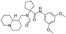 (S)-N-(3,5-DIMETHOXYPHENYL)-1-(N-((OCTAHYDRO-1H-QUINOLIZIN-1-YL)METHYL)FORMAMIDO)CYCLOPENTANECARBOXAMIDE Struktur