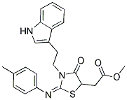 METHYL 2-{3-[2-(1H-INDOL-3-YL)ETHYL]-2-[(4-METHYLPHENYL)IMINO]-4-OXO-1,3-THIAZOLIDIN-5-YL}ACETATE Struktur