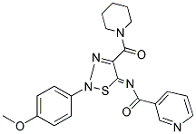 N-[(5Z)-2-(4-METHOXYPHENYL)-4-(PIPERIDIN-1-YLCARBONYL)-1,2,3-THIADIAZOL-5(2H)-YLIDENE]NICOTINAMIDE Struktur