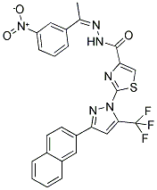 (Z)-2-(3-(NAPHTHALEN-2-YL)-5-(TRIFLUOROMETHYL)-1H-PYRAZOL-1-YL)-N'-(1-(3-NITROPHENYL)ETHYLIDENE)THIAZOLE-4-CARBOHYDRAZIDE Struktur