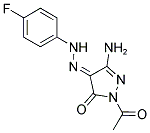 (4E)-1-ACETYL-3-AMINO-1H-PYRAZOLE-4,5-DIONE 4-[(4-FLUOROPHENYL)HYDRAZONE] Struktur