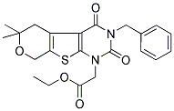 ETHYL 2-[3-BENZYL-6,6-DIMETHYL-2,4-DIOXO-3,4,5,8-TETRAHYDRO-2H-PYRANO[4',3':4,5]THIENO[2,3-D]PYRIMIDIN-1(6H)-YL]ACETATE Struktur