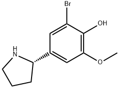 4-((2S)PYRROLIDIN-2-YL)-2-BROMO-6-METHOXYPHENOL Struktur