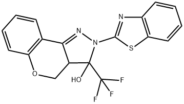 2-(1,3-BENZOTHIAZOL-2-YL)-3-(TRIFLUOROMETHYL)-2,3,3A,4-TETRAHYDROCHROMENO[4,3-C]PYRAZOL-3-OL Struktur