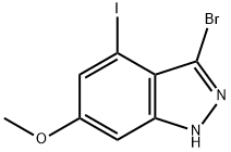 4-IODO-6-METHOXY-3-BROMO(1H)INDAZOLE Struktur