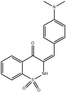 (3E)-3-[4-(DIMETHYLAMINO)BENZYLIDENE]-2,3-DIHYDRO-4H-1,2-BENZOTHIAZIN-4-ONE 1,1-DIOXIDE Struktur