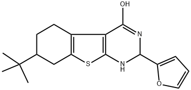 7-TERT-BUTYL-2-(2-FURYL)-1,2,5,6,7,8-HEXAHYDRO[1]BENZOTHIENO[2,3-D]PYRIMIDIN-4-OL Struktur