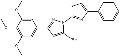 1-(4-PHENYL-1,3-THIAZOL-2-YL)-3-(3,4,5-TRIMETHOXYPHENYL)-1H-PYRAZOL-5-AMINE Struktur