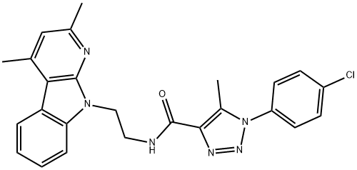 1-(4-CHLOROPHENYL)-N-[2-(2,4-DIMETHYL-9H-PYRIDO[2,3-B]INDOL-9-YL)ETHYL]-5-METHYL-1H-1,2,3-TRIAZOLE-4-CARBOXAMIDE Struktur