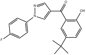 (5-TERT-BUTYL-2-HYDROXYPHENYL)(1-(4-FLUOROPHENYL)-1H-PYRAZOL-4-YL)METHANONE Struktur