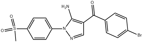 (5-AMINO-1-(4-(METHYLSULFONYL)PHENYL)-1H-PYRAZOL-4-YL)(4-BROMOPHENYL)METHANONE Struktur