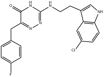 3-{[2-(5-CHLORO-1H-INDOL-3-YL)ETHYL]AMINO}-6-(4-FLUOROBENZYL)-1,2,4-TRIAZIN-5(4H)-ONE Struktur