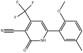 4-(TRIFLUOROMETHYL)-1,2-DIHYDRO-6-(2-METHOXY-5-METHYLPHENYL)-2-OXOPYRIDINE-3-CARBONITRILE Struktur