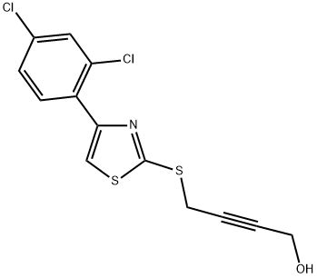 4-([4-(2,4-DICHLOROPHENYL)-1,3-THIAZOL-2-YL]THIO)BUT-2-YN-1-OL Struktur