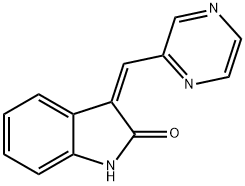 3-PYRAZIN-2-YLMETHYLENE-1,3-DIHYDRO-INDOL-2-ONE Struktur