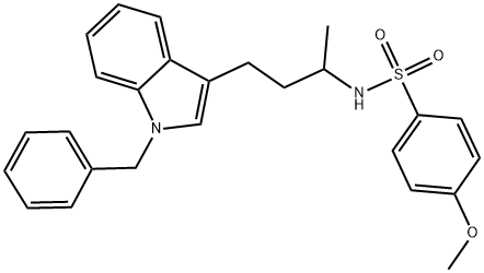 N-[3-(1-BENZYL-1H-INDOL-3-YL)-1-METHYLPROPYL]-4-METHOXYBENZENESULFONAMIDE Struktur