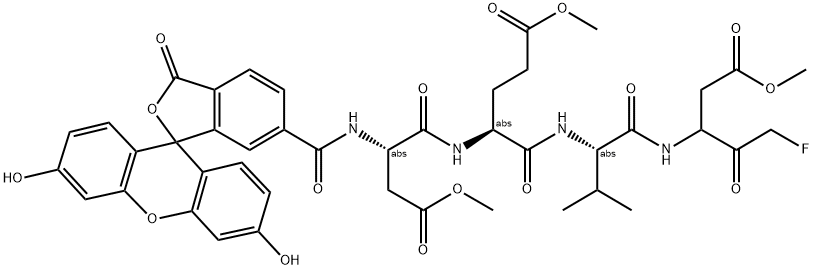 6-FAM-D(OME)E(OME)VD(OME)-FMK Struktur