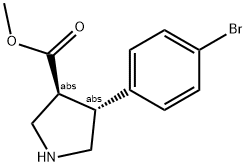 (3S,4R)-METHYL 4-(4-BROMOPHENYL)PYRROLIDINE-3-CARBOXYLATE Struktur