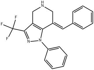 7-(E)-BENZYLIDENE-4,5,6,7-TETRAHYDRO-1-PHENYL-3-(TRIFLUOROMETHYL)PYRAZOLO-[4,3-C]-PYRIDINE Struktur