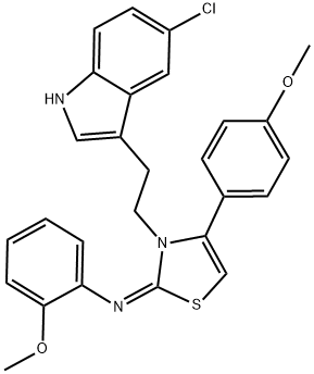 N-[3-[2-(5-CHLORO-1H-INDOL-3-YL)ETHYL]-4-(4-METHOXYPHENYL)-1,3-THIAZOL-2(3H)-YLIDENE]-2-METHOXYANILINE Struktur