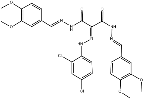 (N'1E,N'3E)-2-(2-(2,4-DICHLOROPHENYL)HYDRAZONO)-N'1,N'3-BIS(3,4-DIMETHOXYBENZYLIDENE)MALONOHYDRAZIDE Struktur