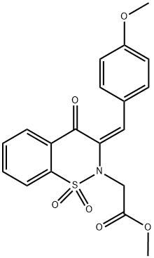 METHYL [(3E)-3-(4-METHOXYBENZYLIDENE)-1,1-DIOXIDO-4-OXO-3,4-DIHYDRO-2H-1,2-BENZOTHIAZIN-2-YL]ACETATE Struktur